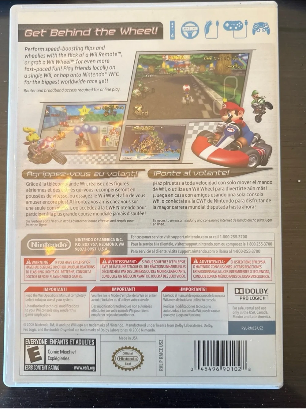 Nintendo White and Black Wii Mario Kart Steering Wheel Set